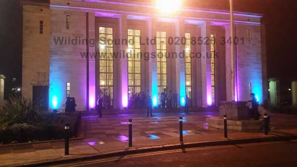 Mulicolor LED Uplighters - Walthamstow Assembly Hall